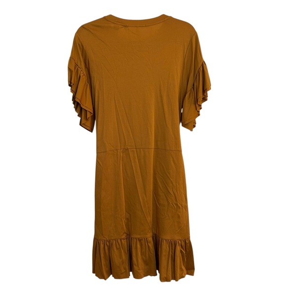 Scotch & Soda Rust Ruffle Jersey Dress - Picture 6 of 13